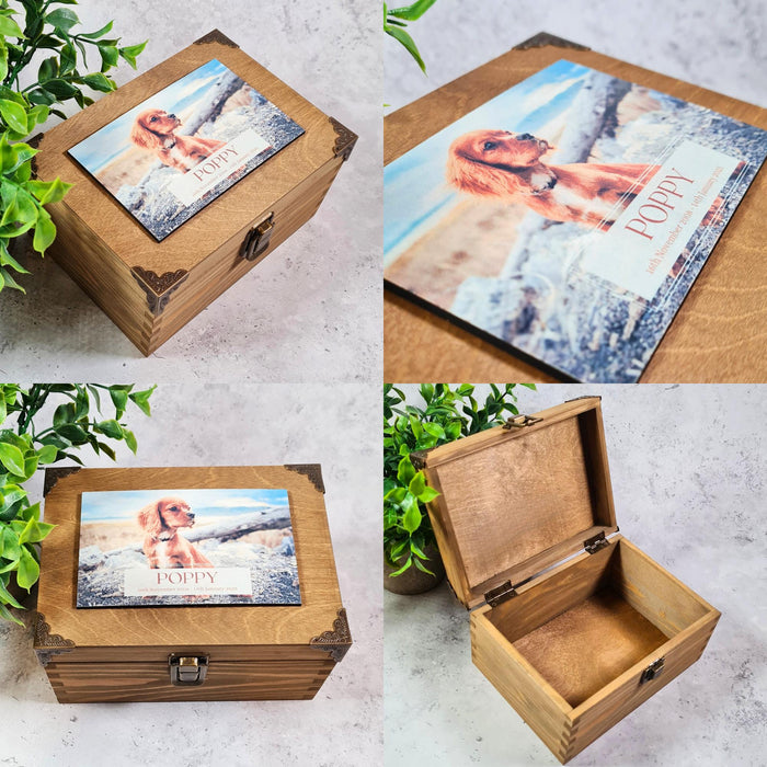 Personalised Pet Memorial Box I Custom Pet Dog Cat Ashes Keepsake Box