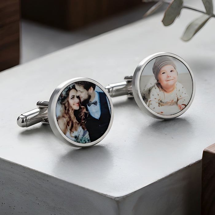 Personalised Photo Cufflinks - Birthday Wedding Gift For Him