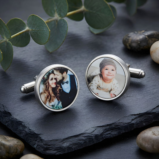 Personalised Photo Cufflinks - Birthday Wedding Gift For Him