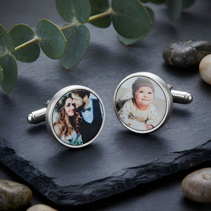 Personalised Photo Cufflinks - Birthday Wedding Gift For Him