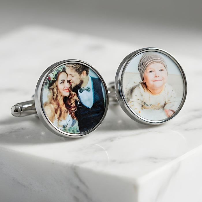 Personalised Photo Cufflinks - Birthday Wedding Gift For Him