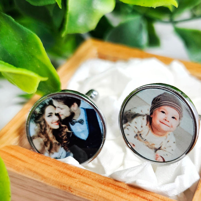 Personalised Photo Cufflinks - Birthday Wedding Gift For Him