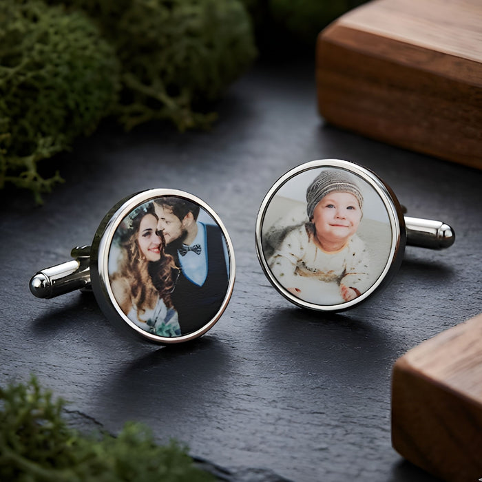 Personalised Photo Cufflinks - Birthday Wedding Gift For Him