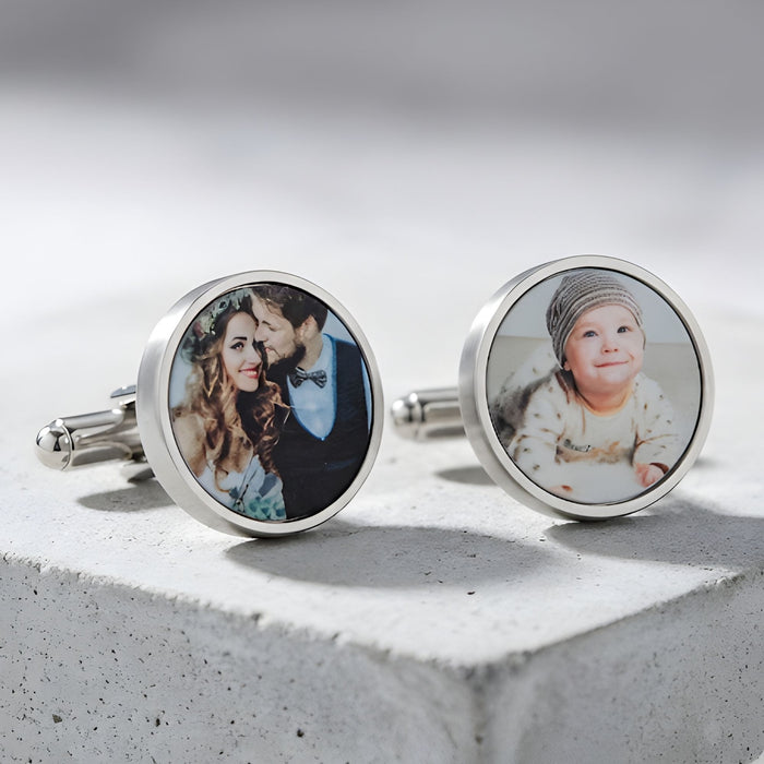 Personalised Photo Cufflinks - Birthday Wedding Gift For Him