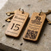 Personalised QR Code Keyring I Custom Wooden Scanable Website Keyring I Engraved Business QR Code Keychain