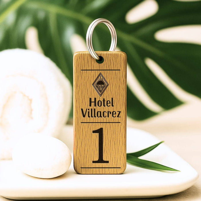 Hotel Guesthouse QR Code Keyring I Personalised Wooden Scanable Website Keyring I Custom QR Code Keychain