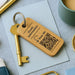 Hotel Guesthouse QR Code Keyring I Personalised Wooden Scanable Website Keyring I Custom QR Code Keychain
