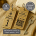 Hotel Guesthouse QR Code Keyring I Personalised Wooden Scanable Website Keyring I Custom QR Code Keychain