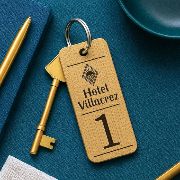 Hotel Guesthouse QR Code Keyring I Personalised Wooden Scanable Website Keyring I Custom QR Code Keychain