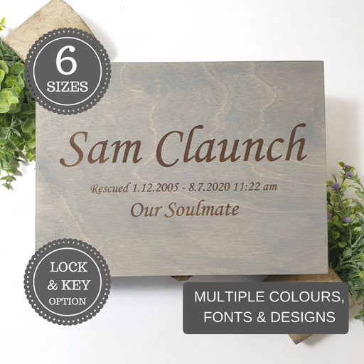 Personalised Remembrance Keepsake Box I Small to XLarge I Lockable Memorial Box