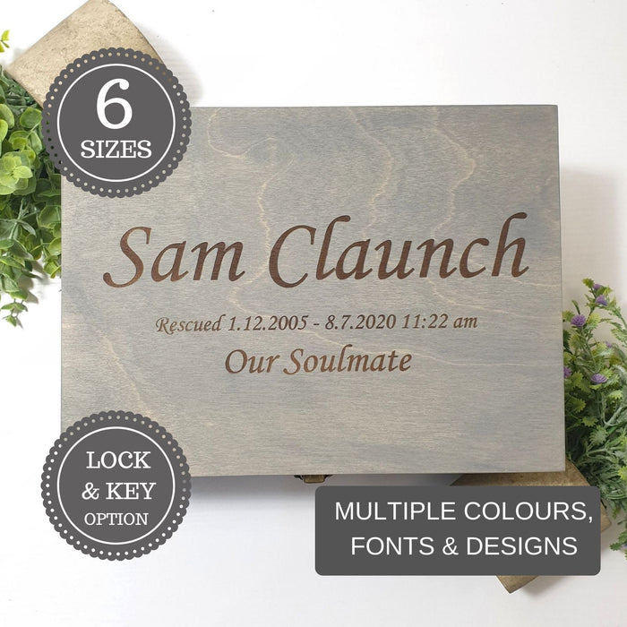 Personalised Remembrance Keepsake Box I Small to XLarge I Lockable Memorial Box