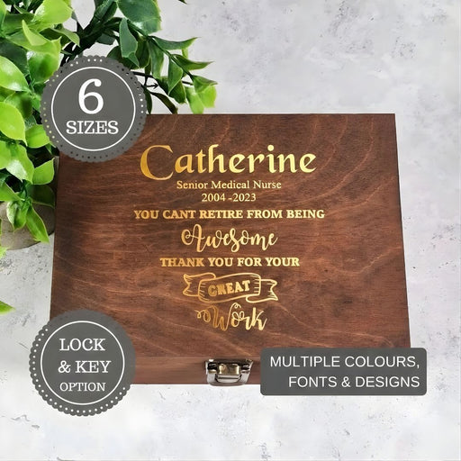 Personalised Retirement Memory Box Gift I Boss Coworker Job Leaving Present