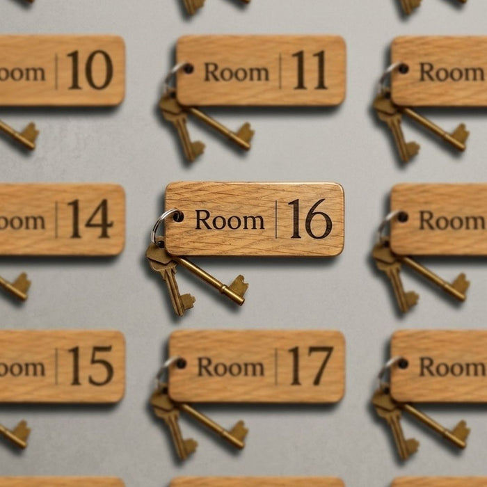 Personalised Room Name Keyring I Engraved Hotel AirBnB Bed & Breakfast Keyring I Room Number Keychain