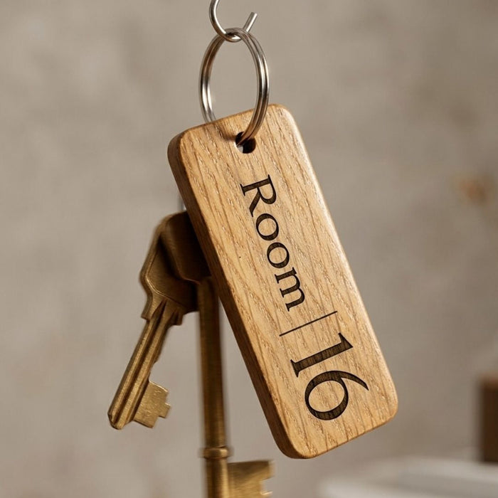 Personalised Room Name Keyring I Engraved Hotel AirBnB Bed & Breakfast Keyring I Room Number Keychain