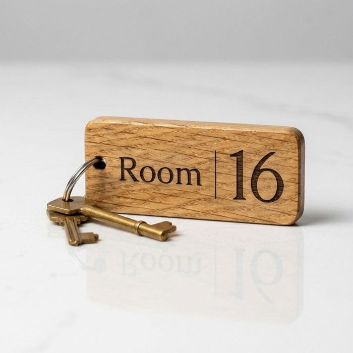 Personalised Room Name Keyring I Engraved Hotel AirBnB Bed & Breakfast Keyring I Room Number Keychain