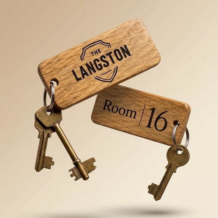 Personalised Room Name Keyring I Engraved Hotel AirBnB Bed & Breakfast Keyring I Room Number Keychain