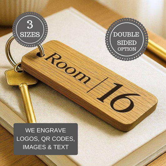 Personalised Room Name Keyring I Engraved Hotel AirBnB Bed & Breakfast Keyring I Room Number Keychain