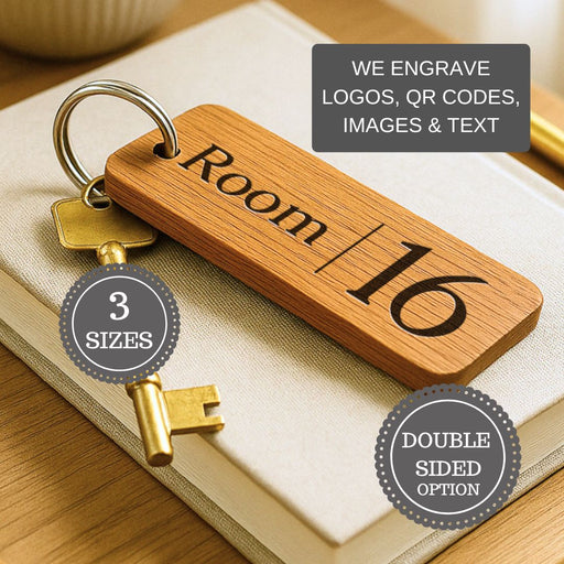 Personalised Room Name Keyring I Engraved Hotel AirBnB Bed & Breakfast Keyring I Room Number Keychain