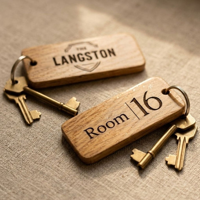 Personalised Room Name Keyring I Engraved Hotel AirBnB Bed & Breakfast Keyring I Room Number Keychain
