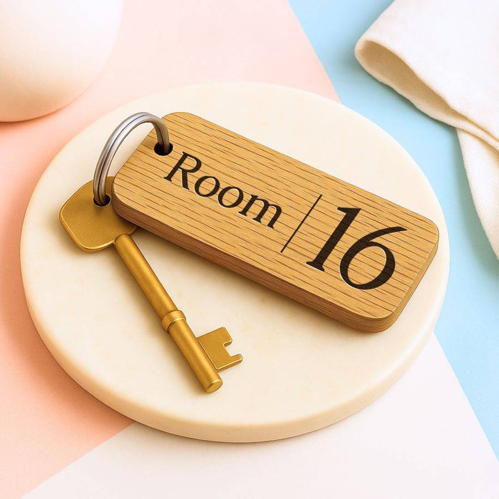 Personalised Room Name Keyring I Engraved Hotel AirBnB Bed & Breakfast Keyring I Room Number Keychain