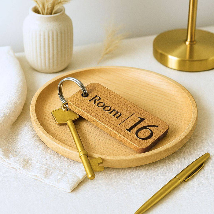 Personalised Room Name Keyring I Engraved Hotel AirBnB Bed & Breakfast Keyring I Room Number Keychain