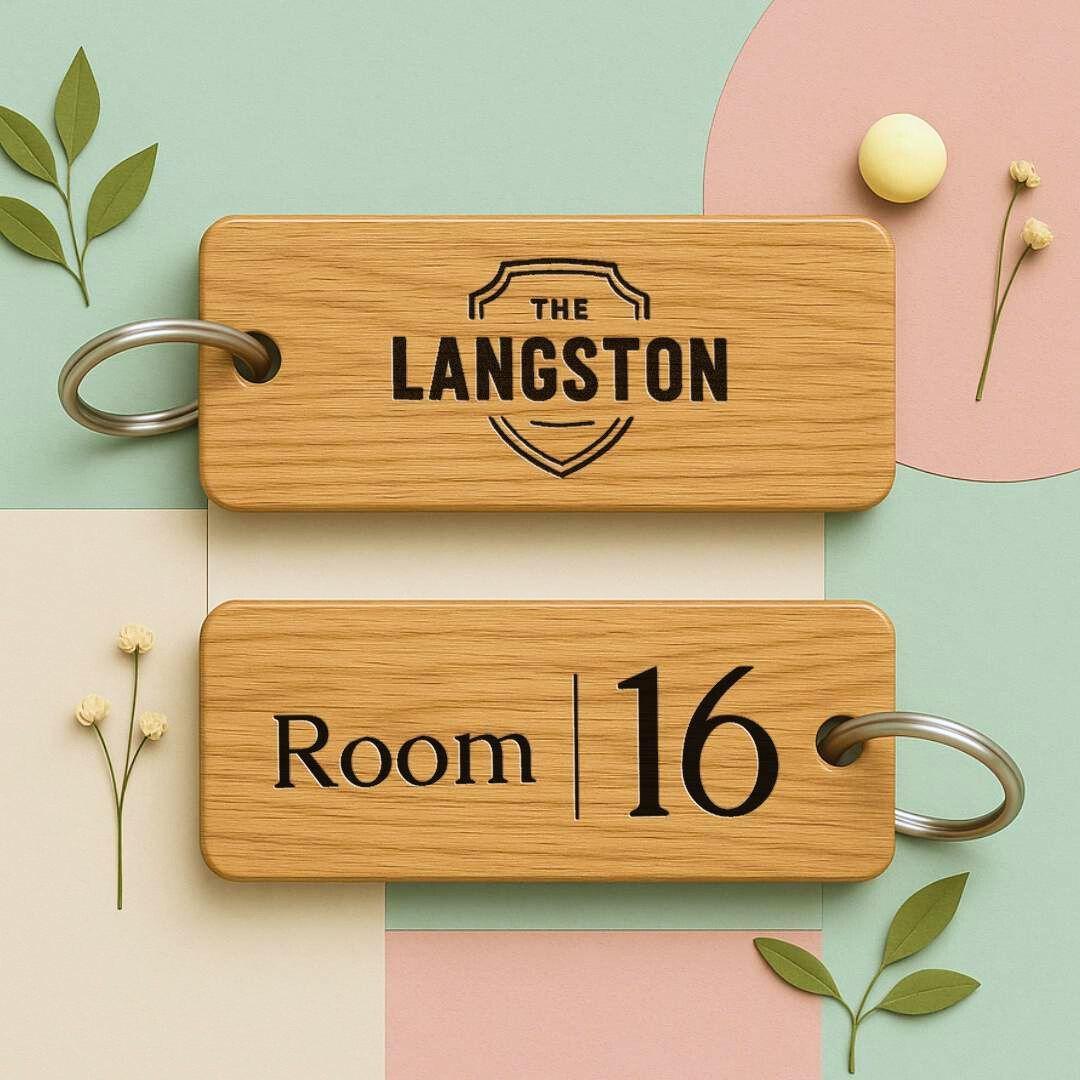 Handmade Rustic Oak Wooden Keyring: Custom Engraved Keychain Tag - View #7