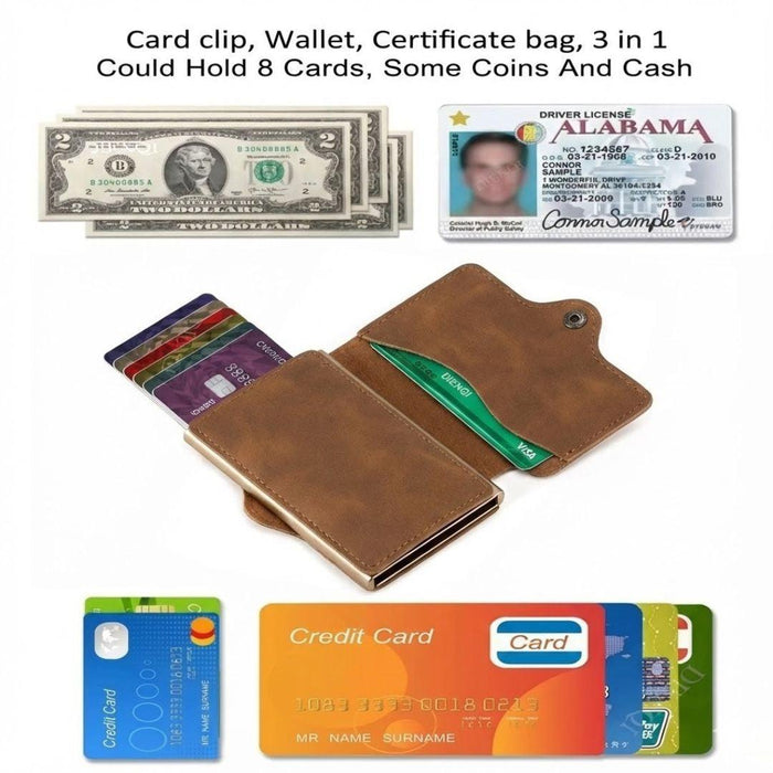 Personalised Slim Men’s Wallet with RFID Blocking, Pop-Up Card Holder & Money Clip