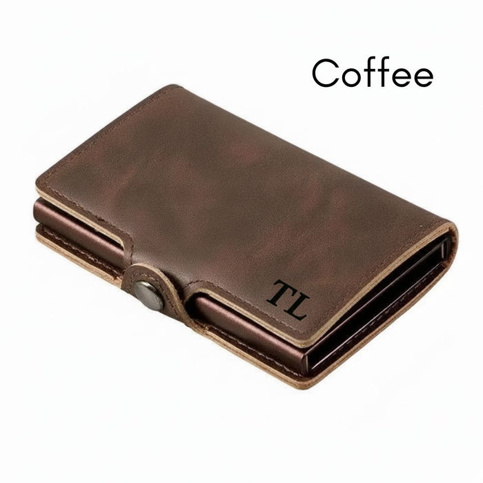 Personalised Slim Men’s Wallet with RFID Blocking, Pop-Up Card Holder & Money Clip