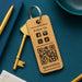 Personalised Social Media QR Code Keyring I Promotional Website Keyring I Wooden Business QR Code Keychain