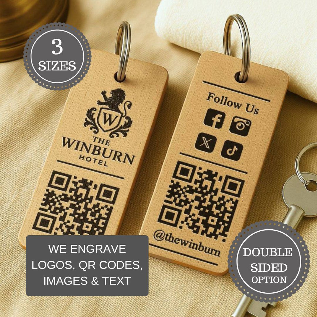 Custom Business & Hospitality Keyrings | Engraved Logo & Text Keychain ...