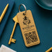 Personalised Social Media QR Code Keyring I Promotional Website Keyring I Wooden Business QR Code Keychain