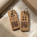 Personalised Social Media QR Code Keyring I Promotional Website Keyring I Wooden Business QR Code Keychain
