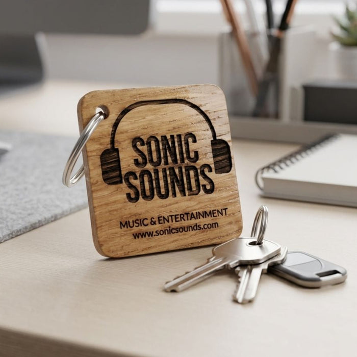 Personalised Square Logo Keyring
