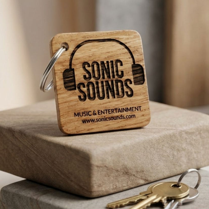 Personalised Square Logo Keyring