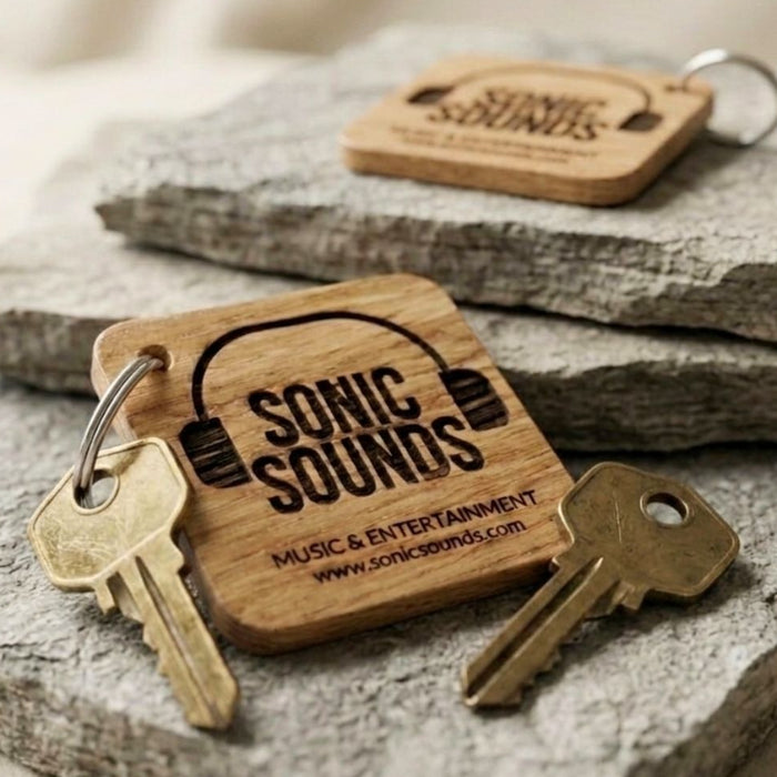 Personalised Square Logo Keyring