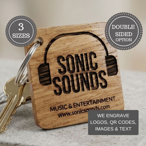 Personalised Square Logo Keyring