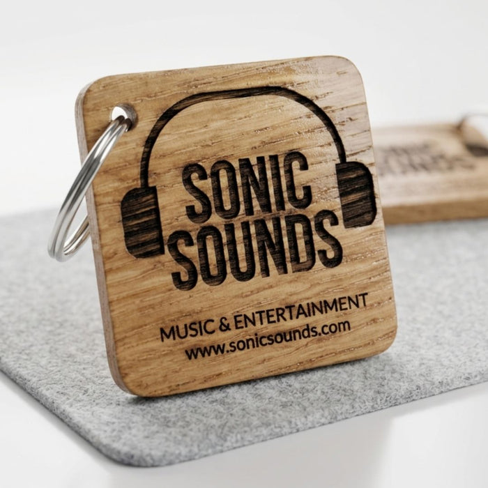 Personalised Square Logo Keyring