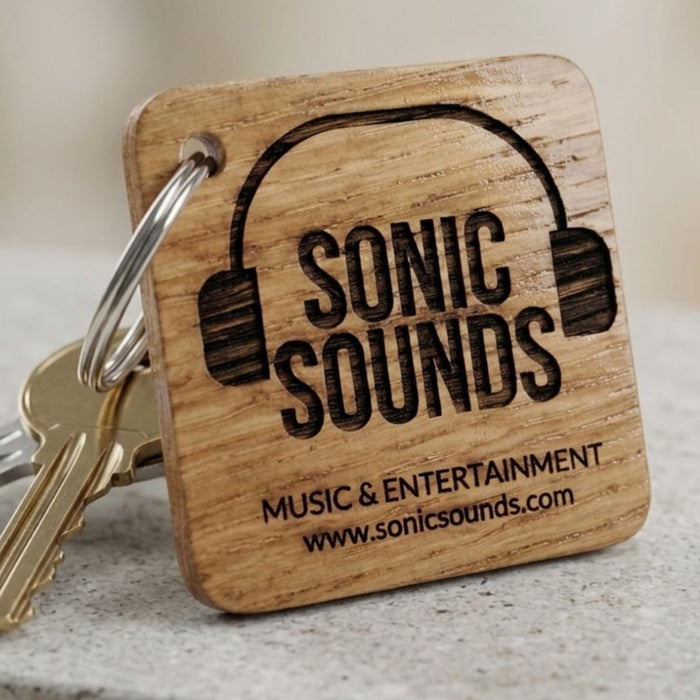 Personalised Square Logo Keyring