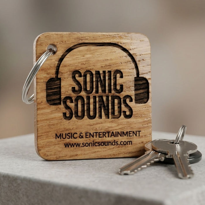 Personalised Square Logo Keyring