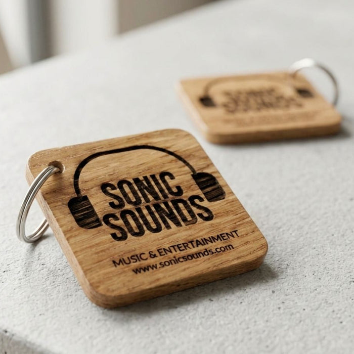 Personalised Square Logo Keyring