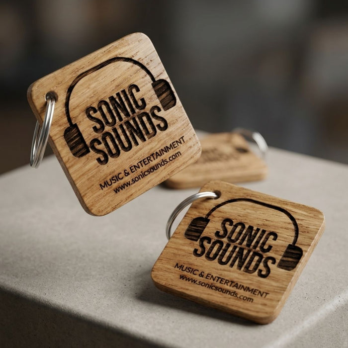Personalised Square Logo Keyring