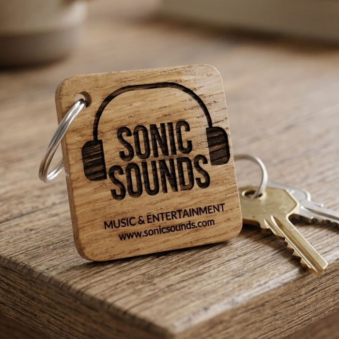 Personalised Square Logo Keyring