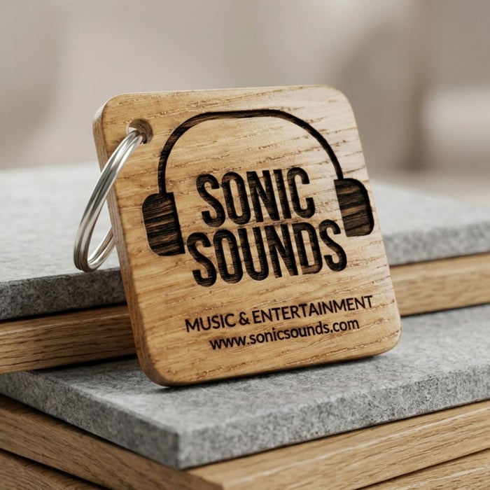 Personalised Square Logo Keyring