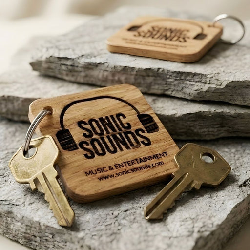 Personalised Square Logo Keyring