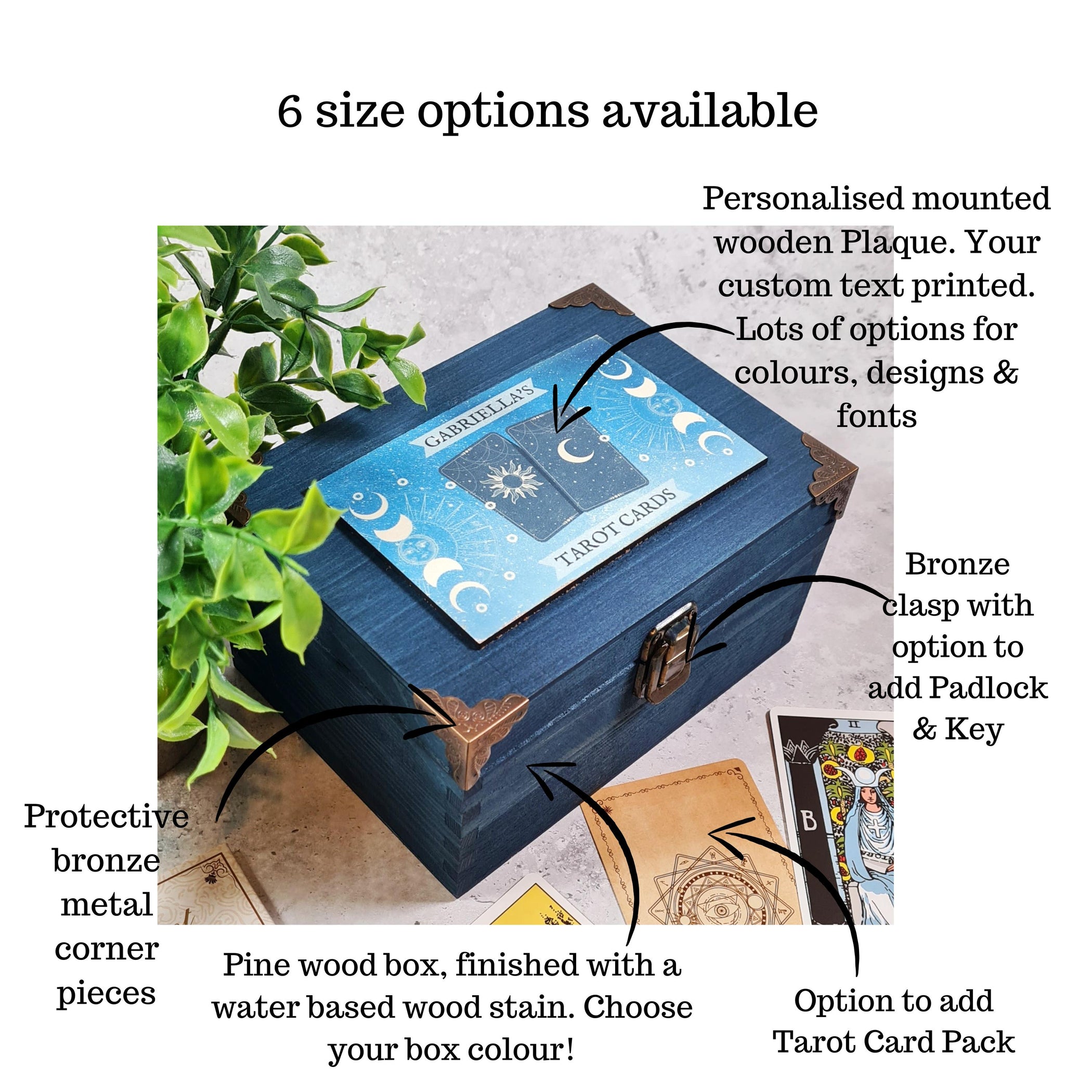 Personalised Tarot Box - Wooden Tarot Box & Card Deck - Tarot Card Sto ...