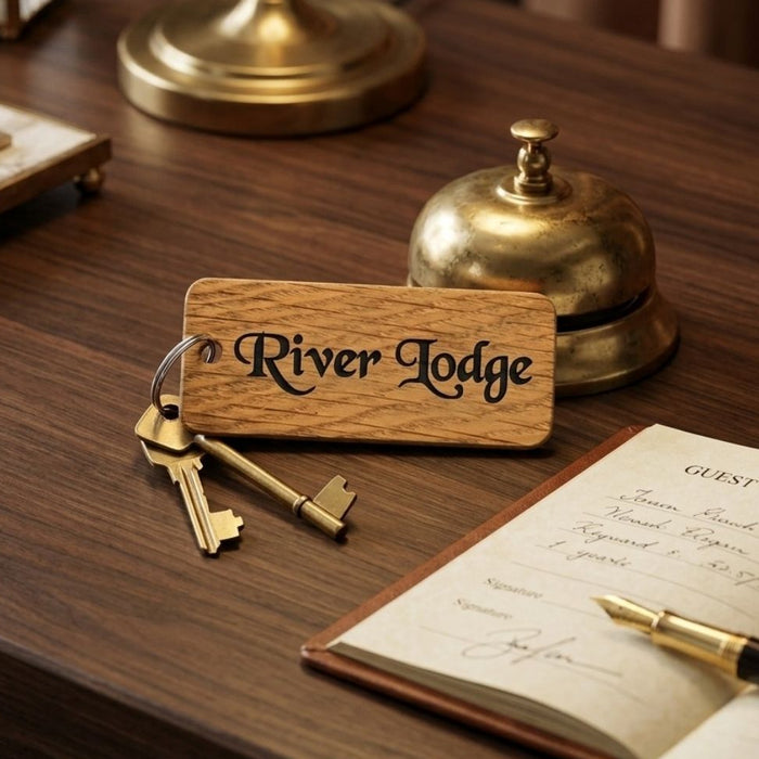 Personalised Wooden Keyrings for Airbnb Hosts | Add Guest Info, Host Contact & QR Codes