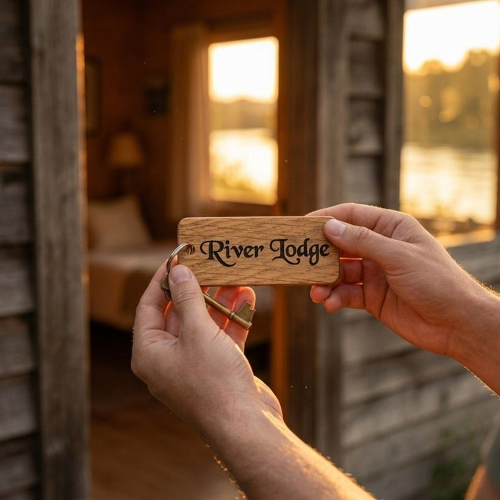 Personalised Wooden Keyrings for Airbnb Hosts | Add Guest Info, Host Contact & QR Codes