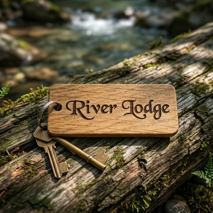 Personalised Wooden Keyrings for Airbnb Hosts | Add Guest Info, Host Contact & QR Codes