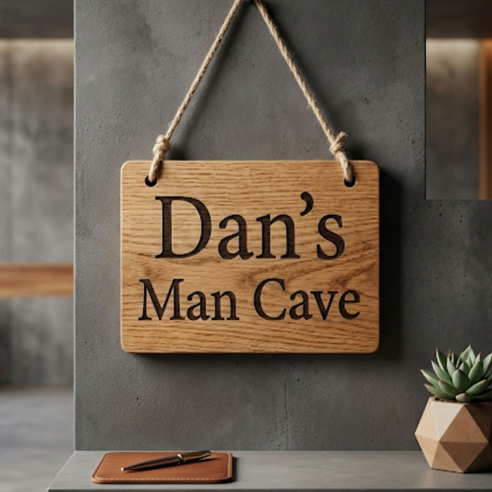 Personalised Wooden Man Cave Sign I Birthday Gift for Him