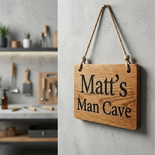 Personalised Wooden Man Cave Sign I Birthday Gift for Him